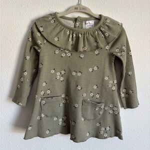 Modern Moments Olive Floral Ribbed Dress with Bloomers